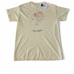NWT Maya Angelou Shirt M Cream Try To Be A Rainbow In Somebody Else’s Cloud Tee
